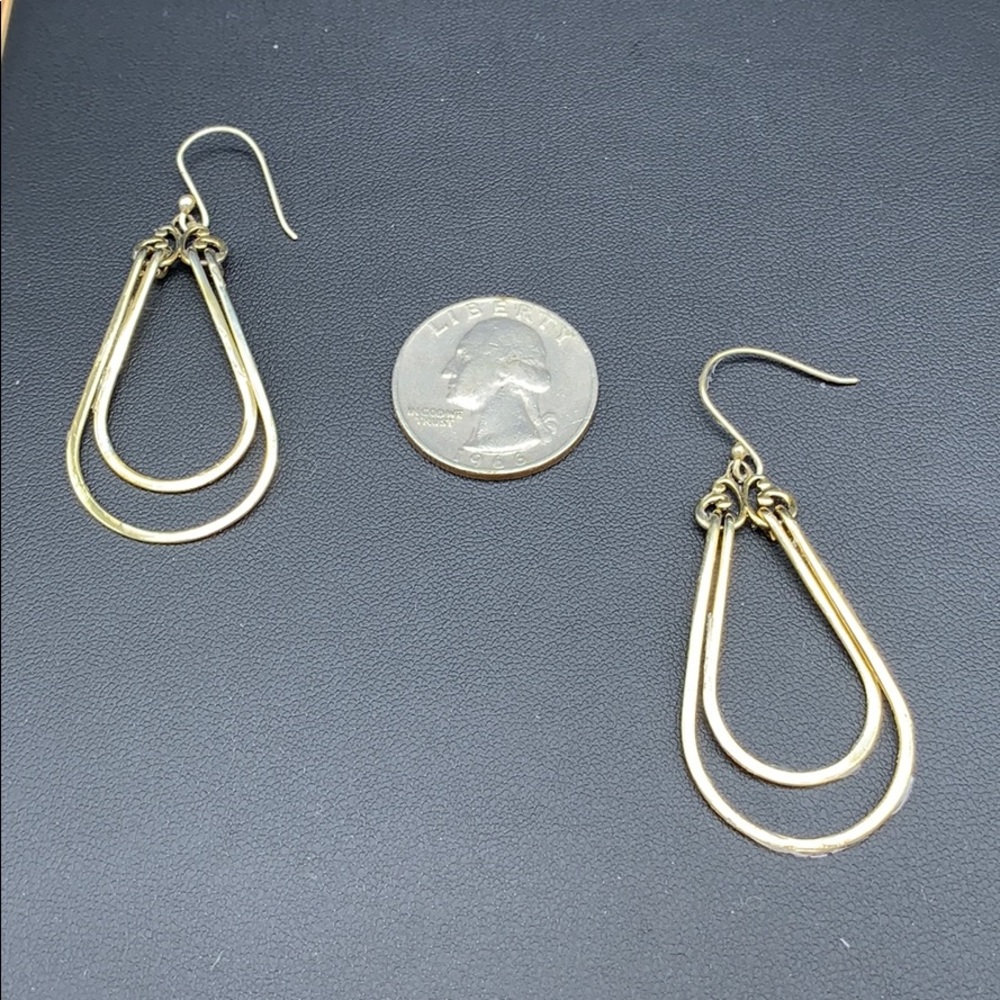 Gold over Silver Earrings 2 inches $60